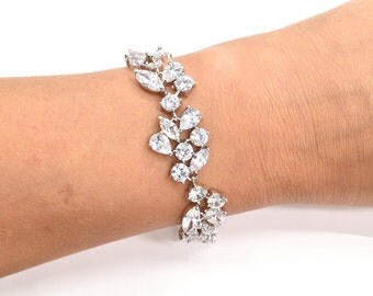 Wedding bracelet, Bridal bracelet, Cubic Zirconia Bracelet, CZ Bracelet