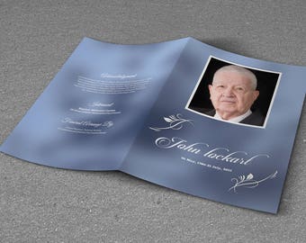 Printable Funeral Program Template | Obituary Program Template | Photoshop & MS Word Template | Instant Download | T-301