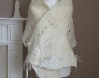Wool Felted Scarf Wool Felted Shawl Mother's Day Gift Gift Ideas