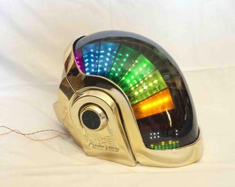 DAFT PUNK 2017 Manuel Gold Chrome Helmet, Super high quality, Rare collectible, With Full LEDs Kit !