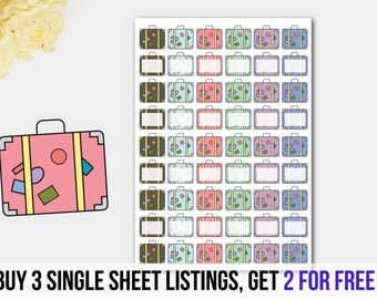 Trip Planner Stickers, Luggage Planner Stickers, Suitcase Stickers, Luggage Stickers, Ticket Planner Stickers, Boarding Pass Stickers