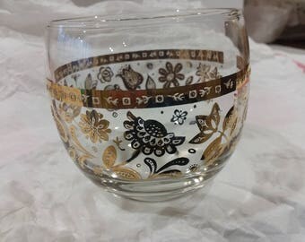 8 Mid Century Signed Culver 22k Gold Chantilly Rocks Glasses