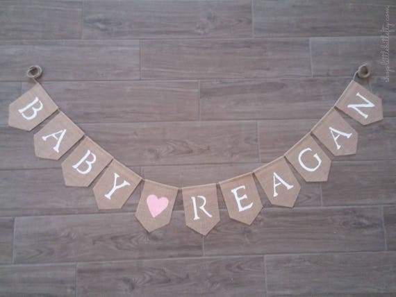 Personalized Baby Name Banner Baby Shower Decor Nursery