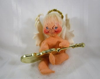 Annalee Doll, Angel with Violin, 1988, Hand Painted Face, 1981