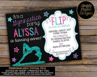 Gymnastics Birthday Invitation