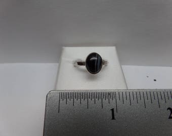 Vintage Sterling Silver Black Sardonyx Ring / FDM