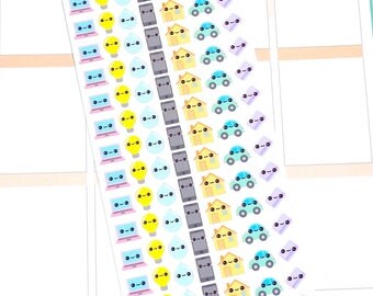 Mini Bill Stickers - Bill Stickers - Kawaii Bill Stickers -Personal Planner Stickers - Planner Stickers