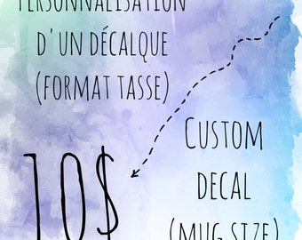 Personalization of decal for mug