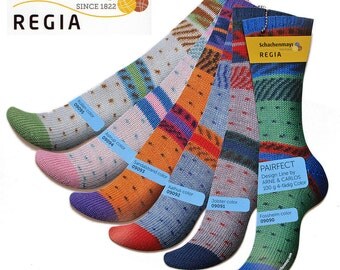 Regia Sock Yarn Pairfect 100g 3.5 oz Design Line by Arne & Carlos. A new dimension in sock knitting. Two identical socks from 1 skein