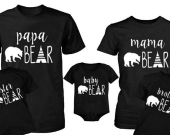 Family Bear Shirts ,Mama Bear Shirt, Papa Bear Shirt ,Baby Bear Onesie ,Family Matching Shirts , New Mom and Dad Shirt