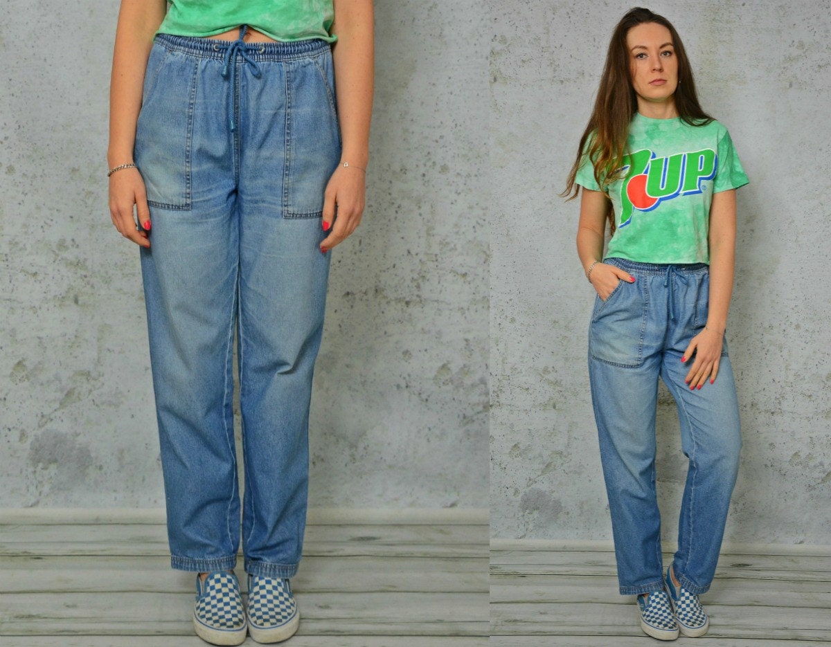 high waisted baggy mom jeans