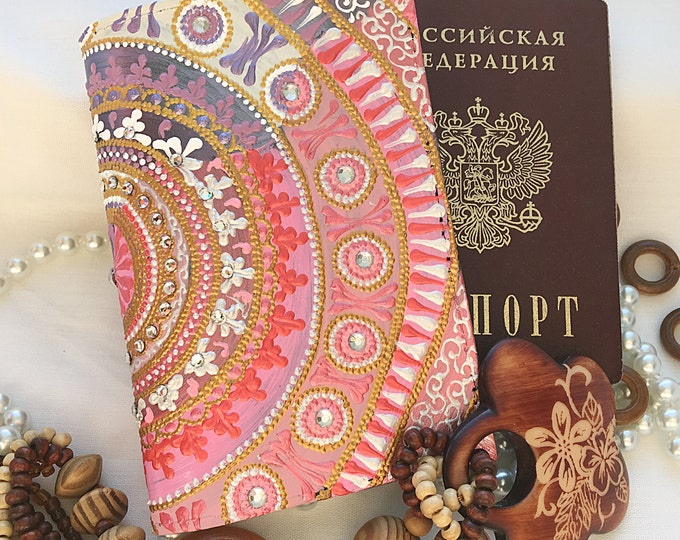 Vegan passport cover, passport holder, passport cover, passport wallet, cute passport holder, mandala, personalised passport cover, designer