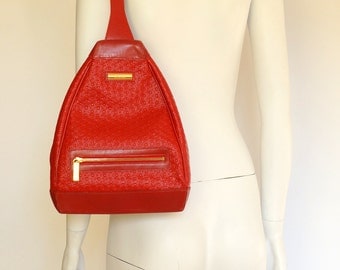 Escada by Margaretha Ley vintage red leather backpack