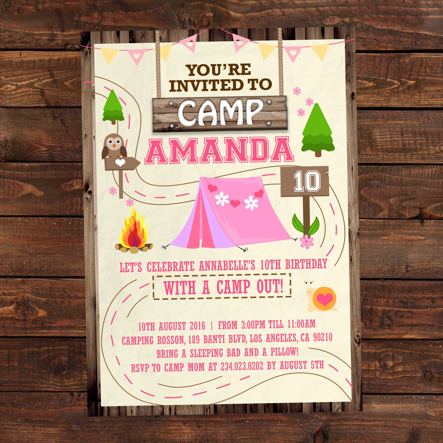 Camping Invitation Template - Printable Word Searches