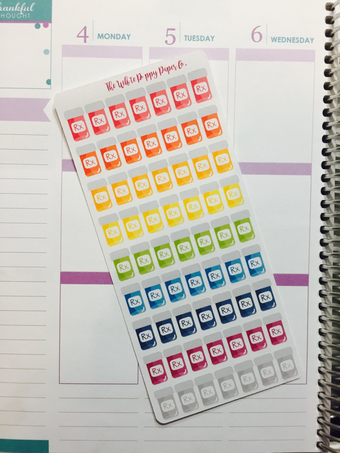 Prescription Medication Decorative Stickers from TheWhitePoppyPaperCo