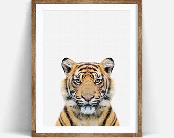 Tiger Print, Nursery Animal Wall Art, Tiger Wall Art, Nursery Decor, Safari African Animal Print, Nursery Printable, Safari Nursery Art