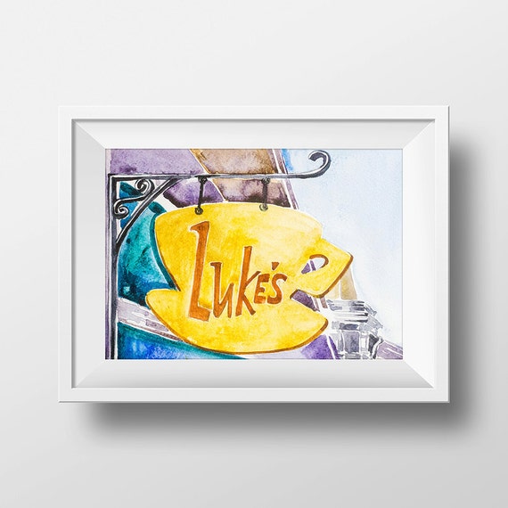 Wall Art Watercolor Luke's Diner Sign PrintGilmore