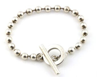 Gucci "Boule" Sterling Silver T-bar Bracelet