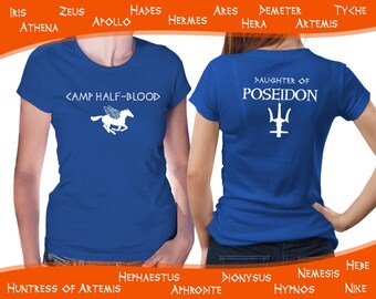 Camp Half Blood t shirt, Percy Jackson and the Olympians, Demigod royal blue t shirt, women's sizes, Heroes of Olympus girl's shirt