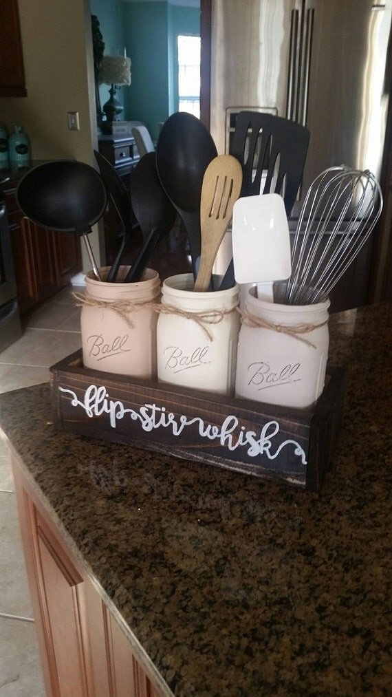 rustic kitchen decor kitchen decor mason jar utensil