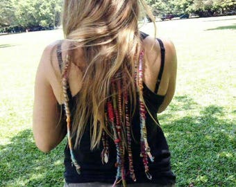 Set of 3 BoHo/hippie hair wraps handmade, Custom coloured wraps.