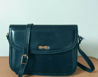 Vintage Vera Pelle Italian black leather bag