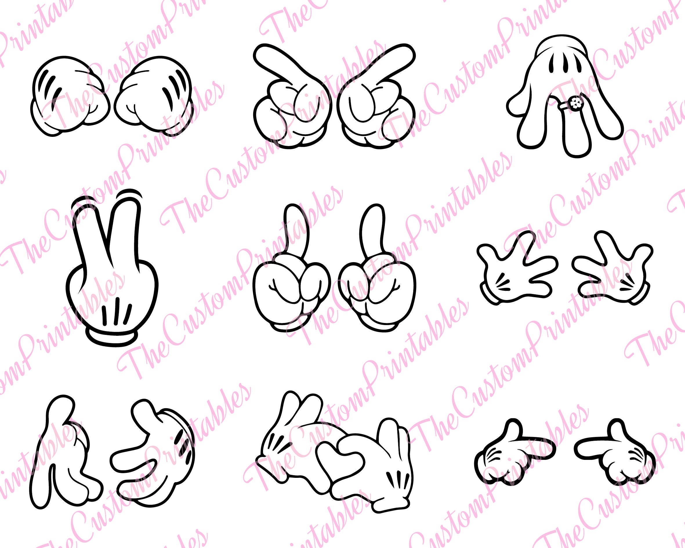 Download MICKEY HANDS Mouse Hand Disney Heart Svg Cut File