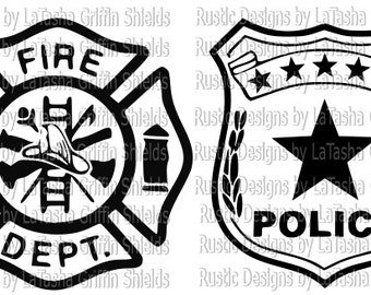 Fire and Police Badge SVG | Digital File
