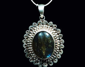 Labradorite Silver Pendant