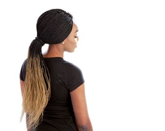 Fully hand braided wig/ Braided Wig/ Lace closure wig / Handmade Wig /Custom Made Wig /Senegalese twist wig / Synthetic Wig/ Ombre wig