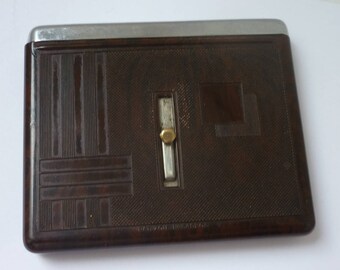 Art Deco Bakelite Cigarette Vesta case Slide open Lid