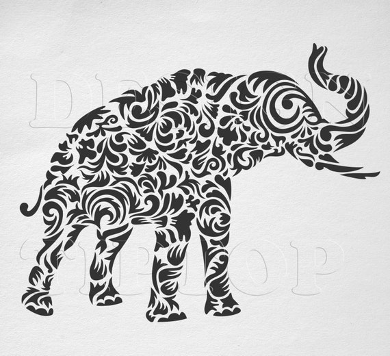 Download Flower elephant SVG trunk up elephant flower cut and print