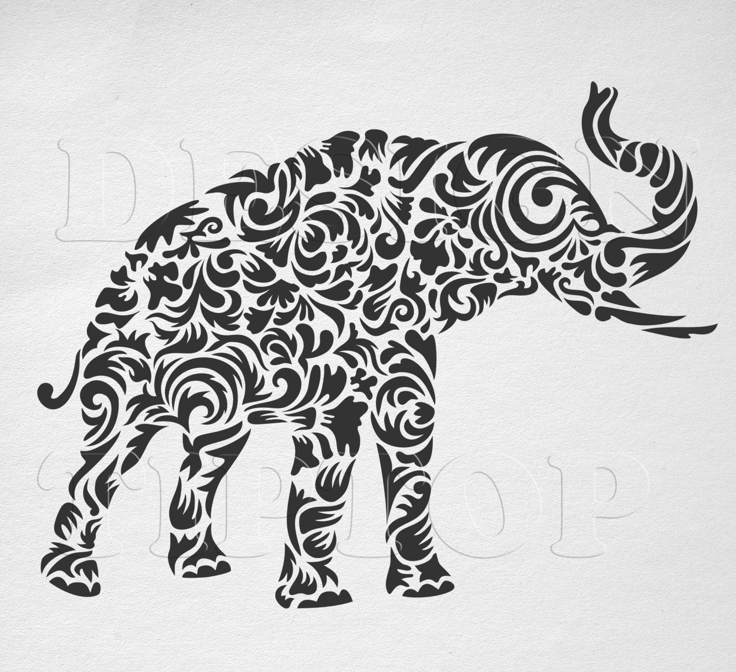 Download Flower elephant SVG trunk up elephant flower cut and print