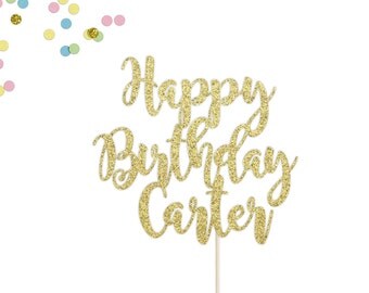 Personalized Happy Birthday Cake Topper | Custom Name Birthday Cake Topper | Happy Birthday Name Cake Topper | Birthday Party Decorations