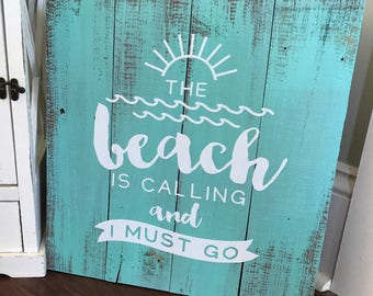 Beach Sign - Beach Decor, Wall Art, Nautical Decor, Ocean Decor