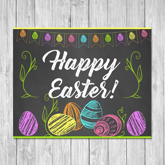 Happy Easter Egg Sign Chalkboard Easter Egg Happy Easter