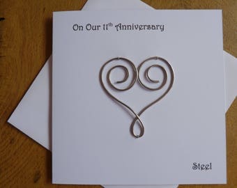 11th wedding anniversary card steel eleven years marriage