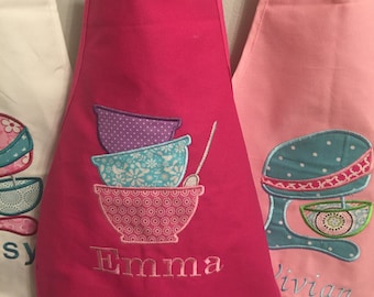 Personalized kids Aprons with Appliqué - Easter basket gift idea