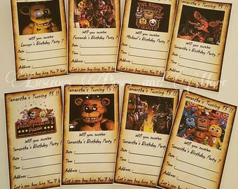 Five Nights at Freddys Invitations, FNAF Invitations, FNAF Party Supplies, Five Nights at Freddys Party Supplies, FNAF