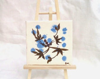 Golden Chinese Floral - Ceramic Tile - Pottery Tile - Decorative Tile