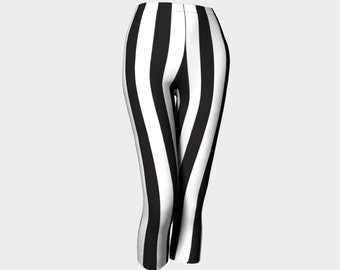 black and white striped workout pants