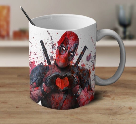 Deadpool Coffee Mug Deadpool Mug Deadpool Watercolor Magic