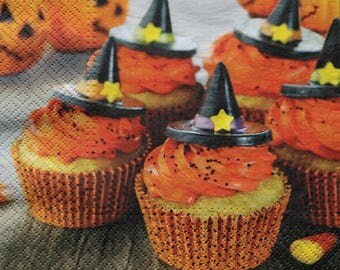 2 pcs Decoupage napkin 33x33cm, 3-ply, Paper Napkin, Decoupage, Scrapbooking, cupcake, Halloween -NR137