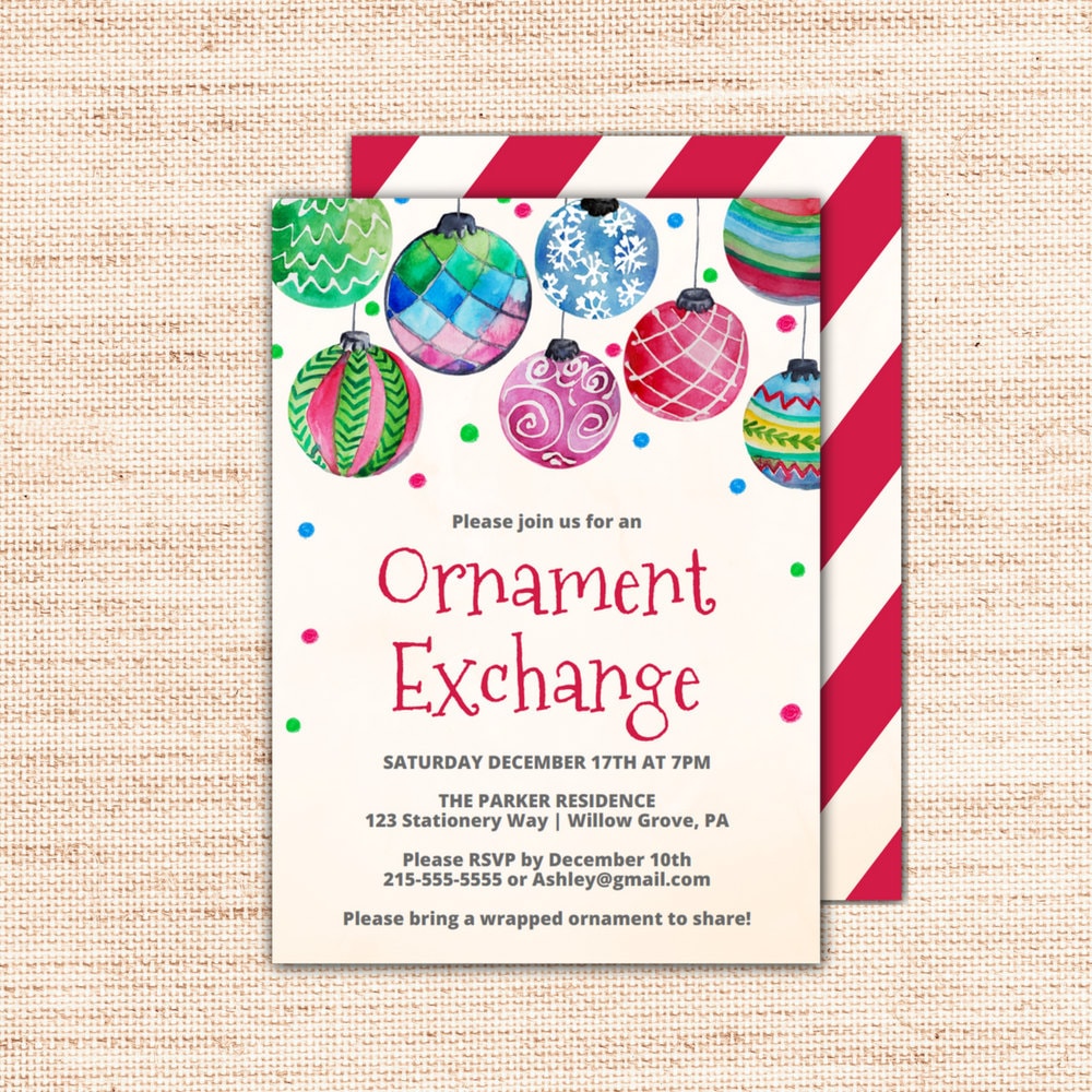 Christmas Ornament Invitations 8