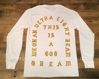 I Feel Like Pablo Shirt WHITE Long Sleeve Ultra Light Beam Kanye West Yeezy TLOP Tour Merch