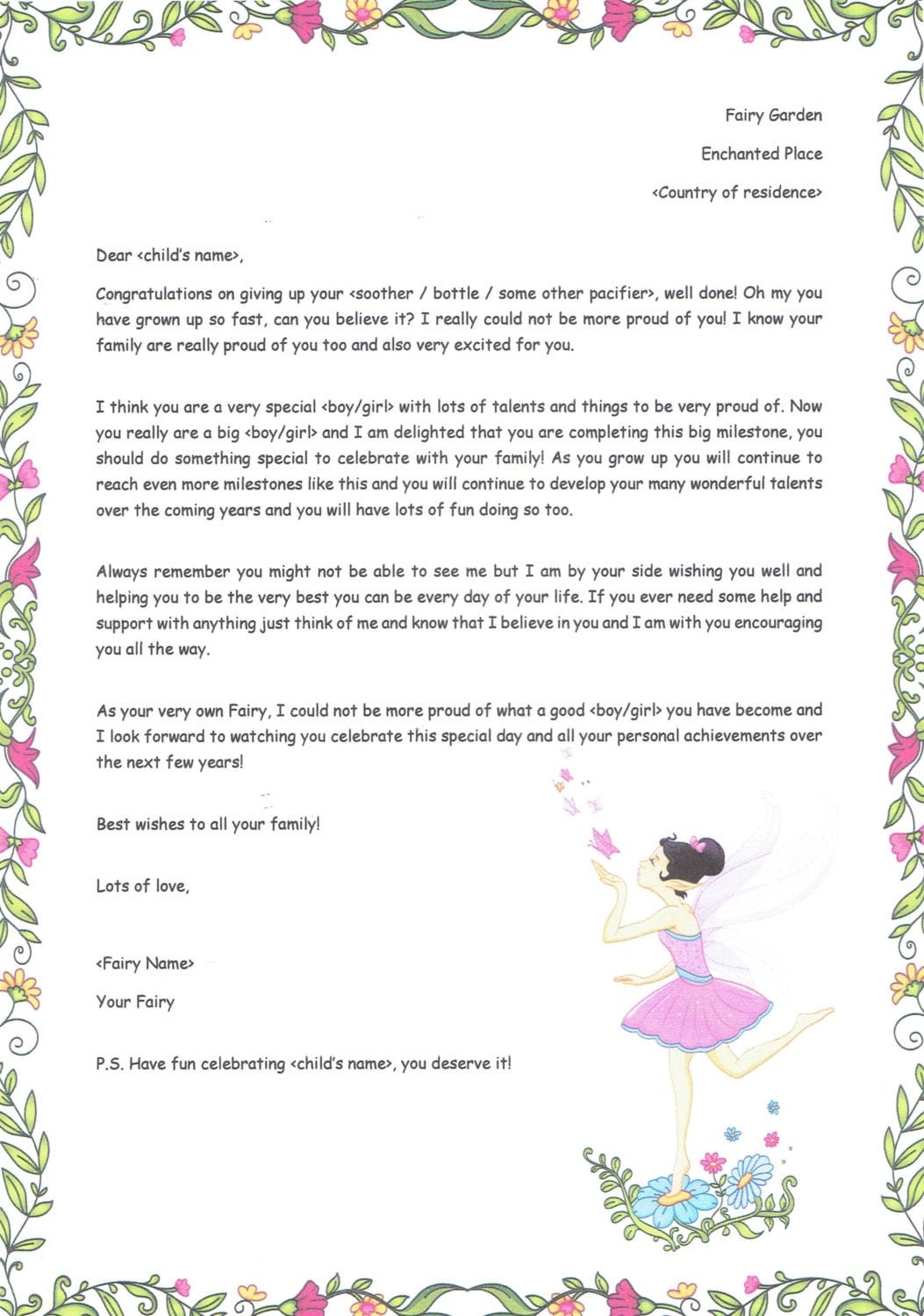 Personalised letter for your child from their very own Fairy / Fairy ...