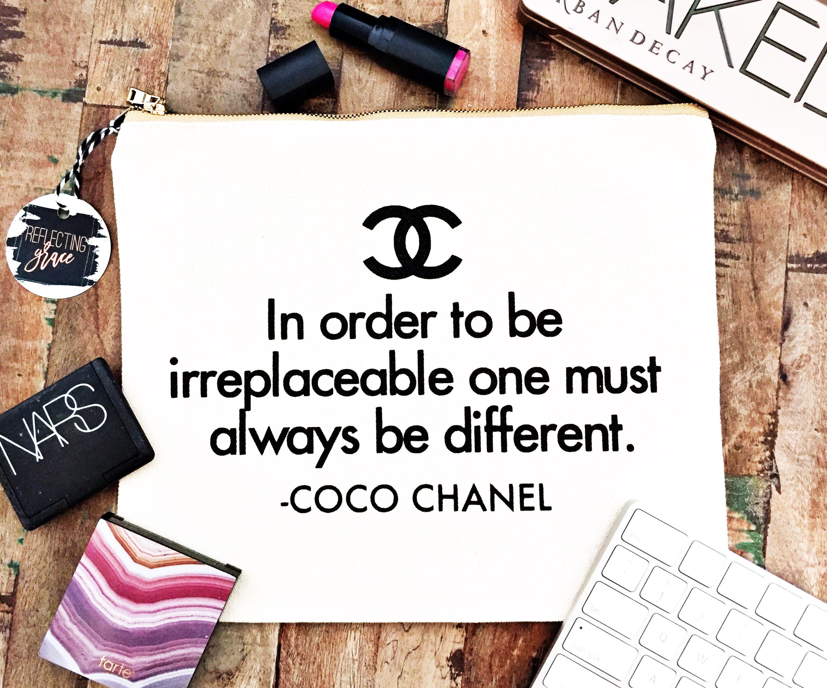 Coco Chanel|Personalized Makeup Bag|Custom Graduation Gift|Personalized Bridesmaids Gift|Fashion Lover Bag|Cosmetic Bag|Custom Travel Bag