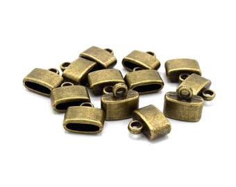 Embouts cordon argent- Apprêt - caps coupelles bronze / mixte - 12mm par lot de 10/15/20/25/30 unités. E01A/E01B