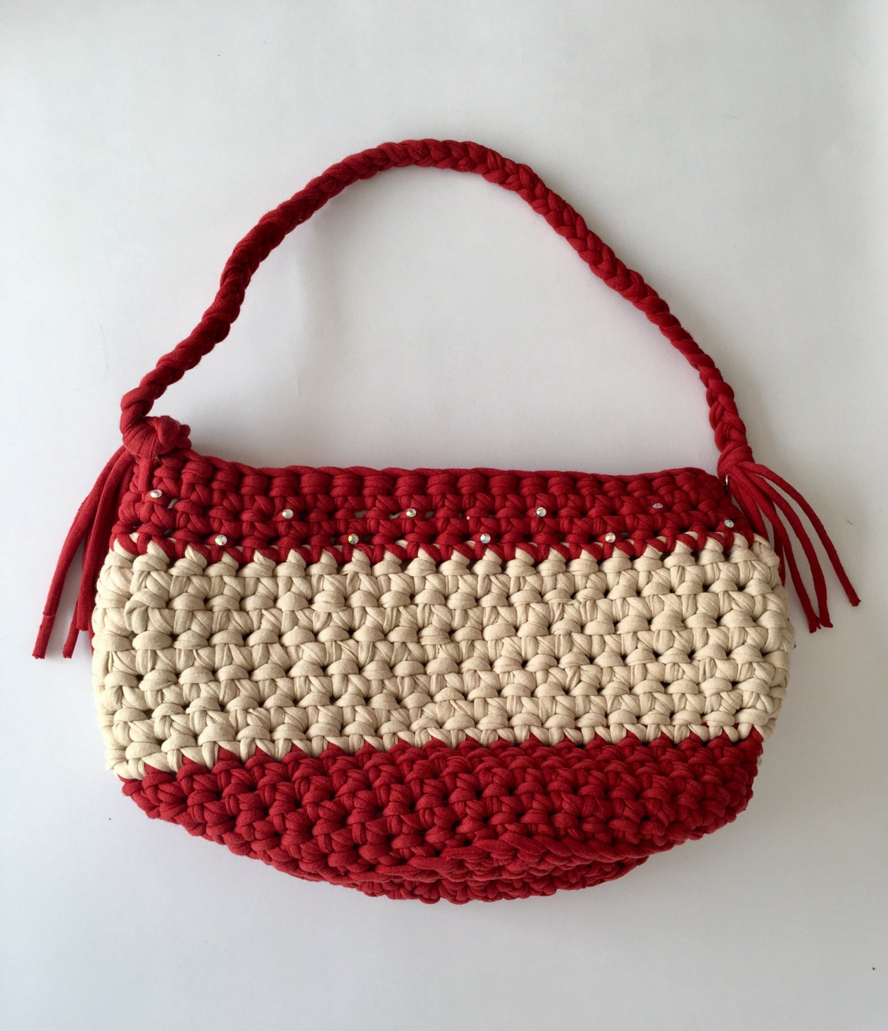 Shoulder bag. Knit bag. Knit handbag. Handmade bag. by DearCoconut