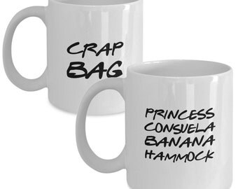 Funny Friends TV Show Coffee Mug Mr Mrs Gift Set- Crap Bag & Princess Consuela Banana Hammock